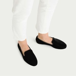NIB Birdies The Starling Slipper Loafers Black Velvet Slip On Flats - Size 8.5M